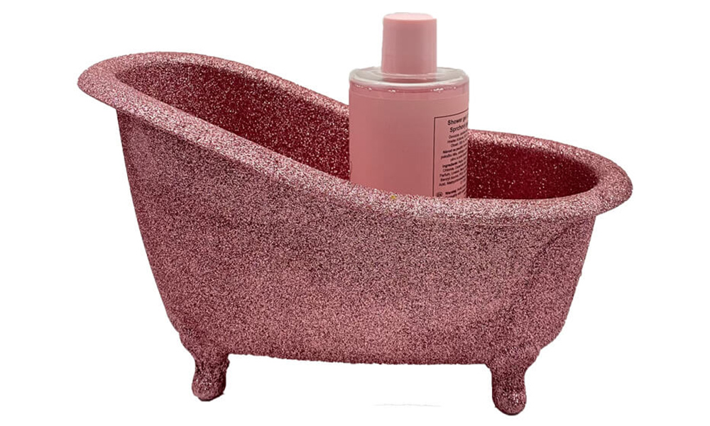 Pink Shiny Plastic Mini Bathtuh