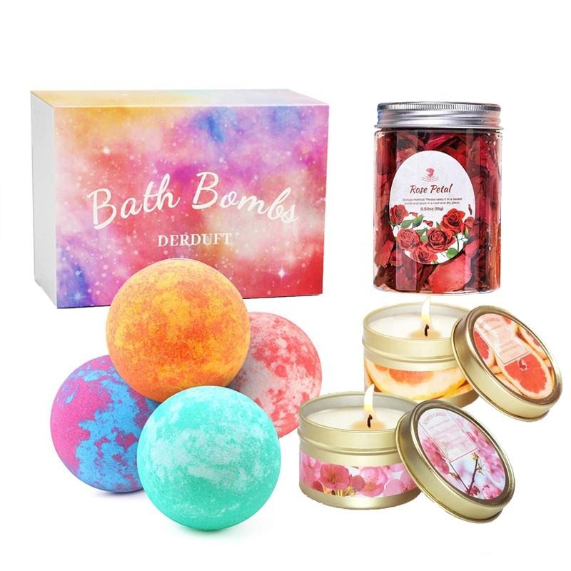 Natural Bath Bomb Gift Set Colorful Kids Cute Care Bath Bubbly Bar